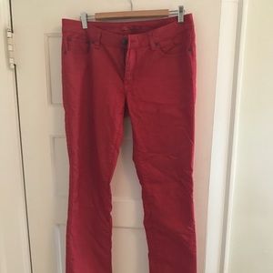 Prana red stretch slim jeans. Size 12 or 31.